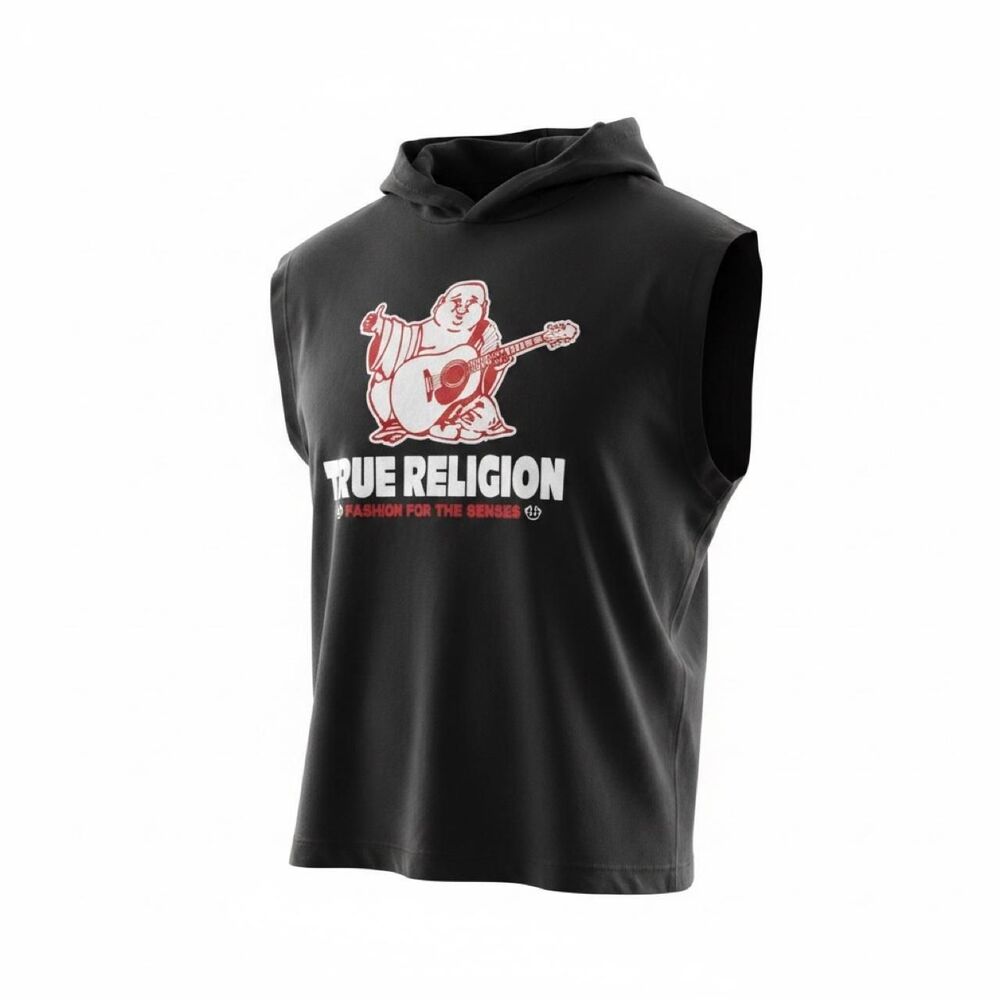 True-religion Men's Black and Grey Hoodie